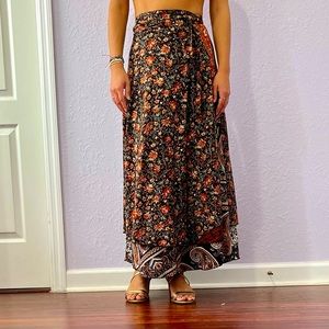 GORGEOUS BOHO REVERSIBLE WRAP AROUND MAXI SKIRT